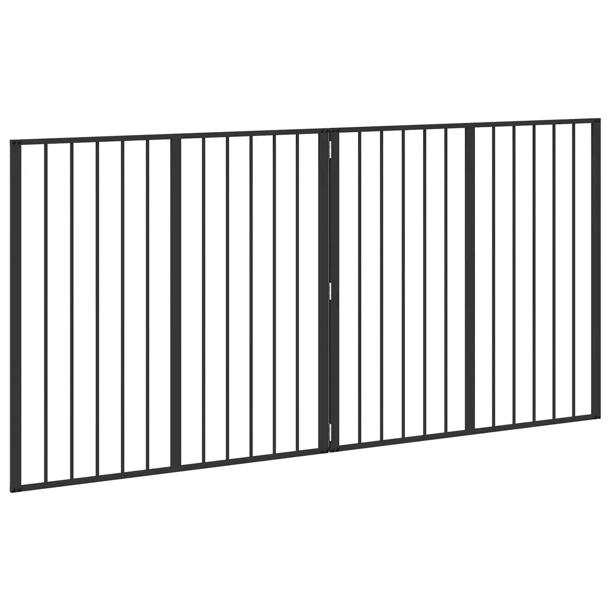 Dog Gate Metal Foldable 2 Panels 100x100cm Black