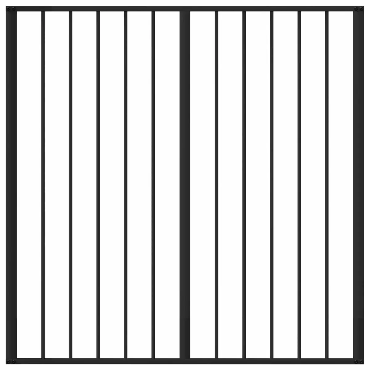 Pet Fence Panel Set Galvanised Steel Black 100cm x 100cm 4 Pieces Puppy Barrier