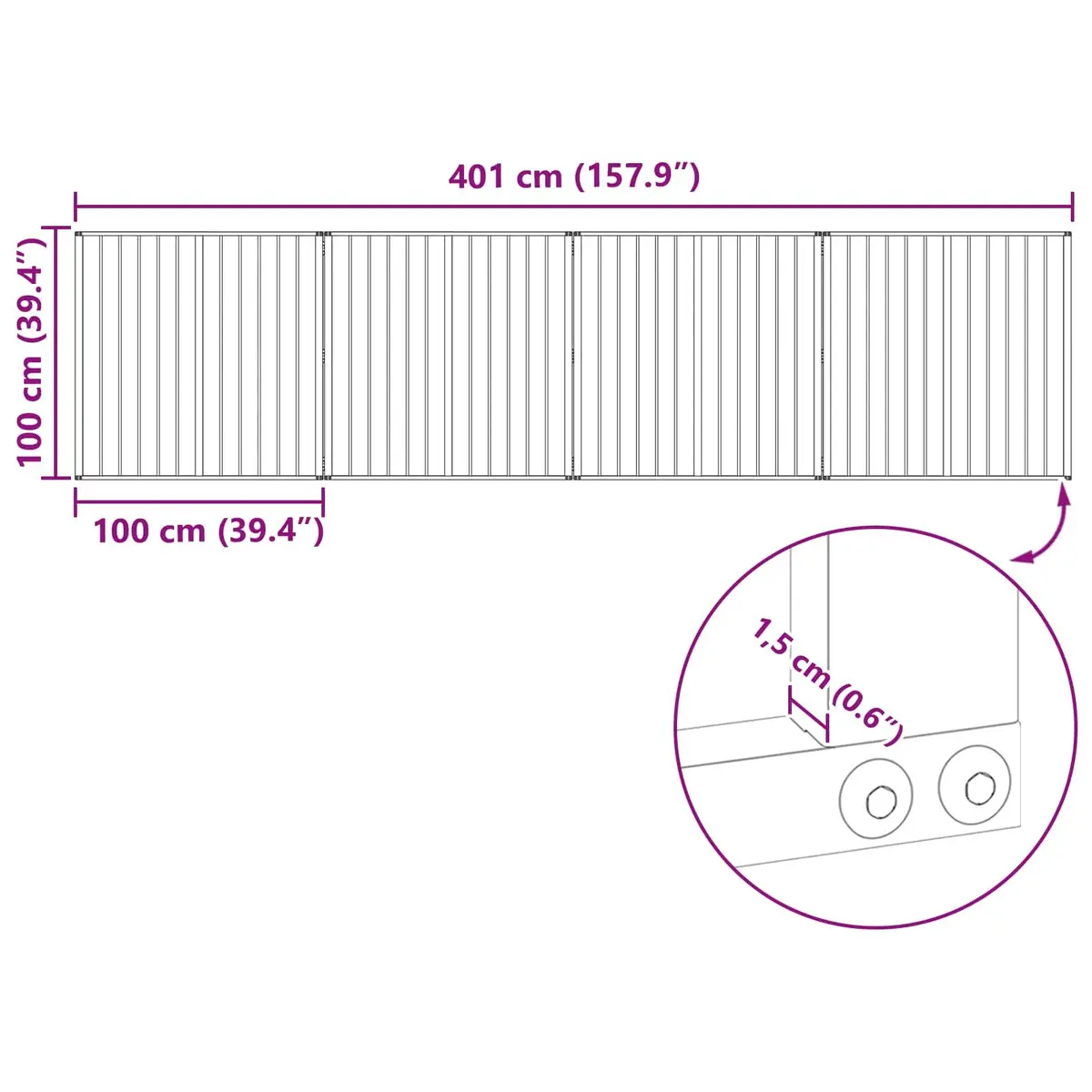 Pet Fence Panel Set Galvanised Steel Black 100cm x 100cm 4 Pieces Puppy Barrier