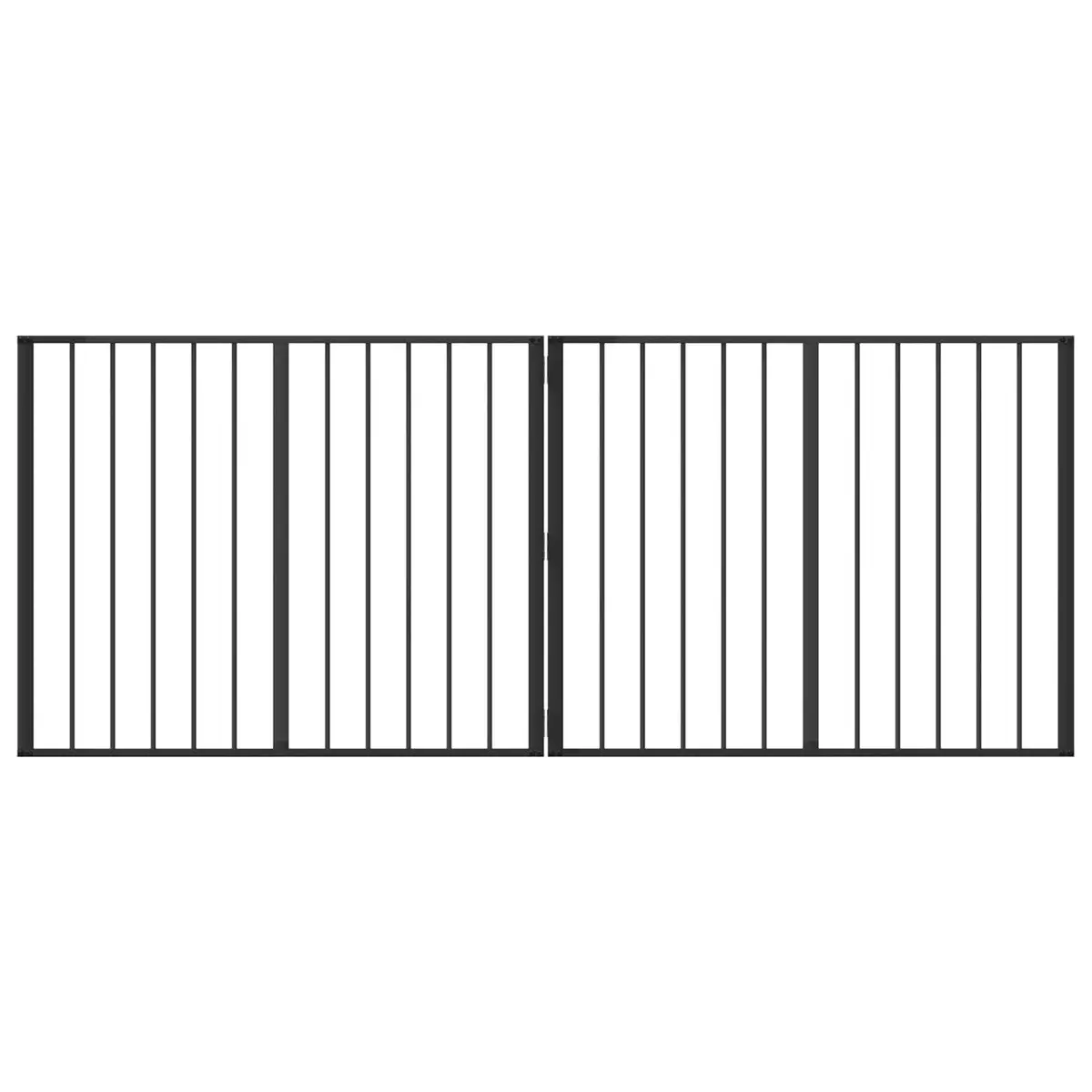 Dog Gate Metal Foldable 100 x 80 cm Black 2 Piece Indoor Enclosure Barrier