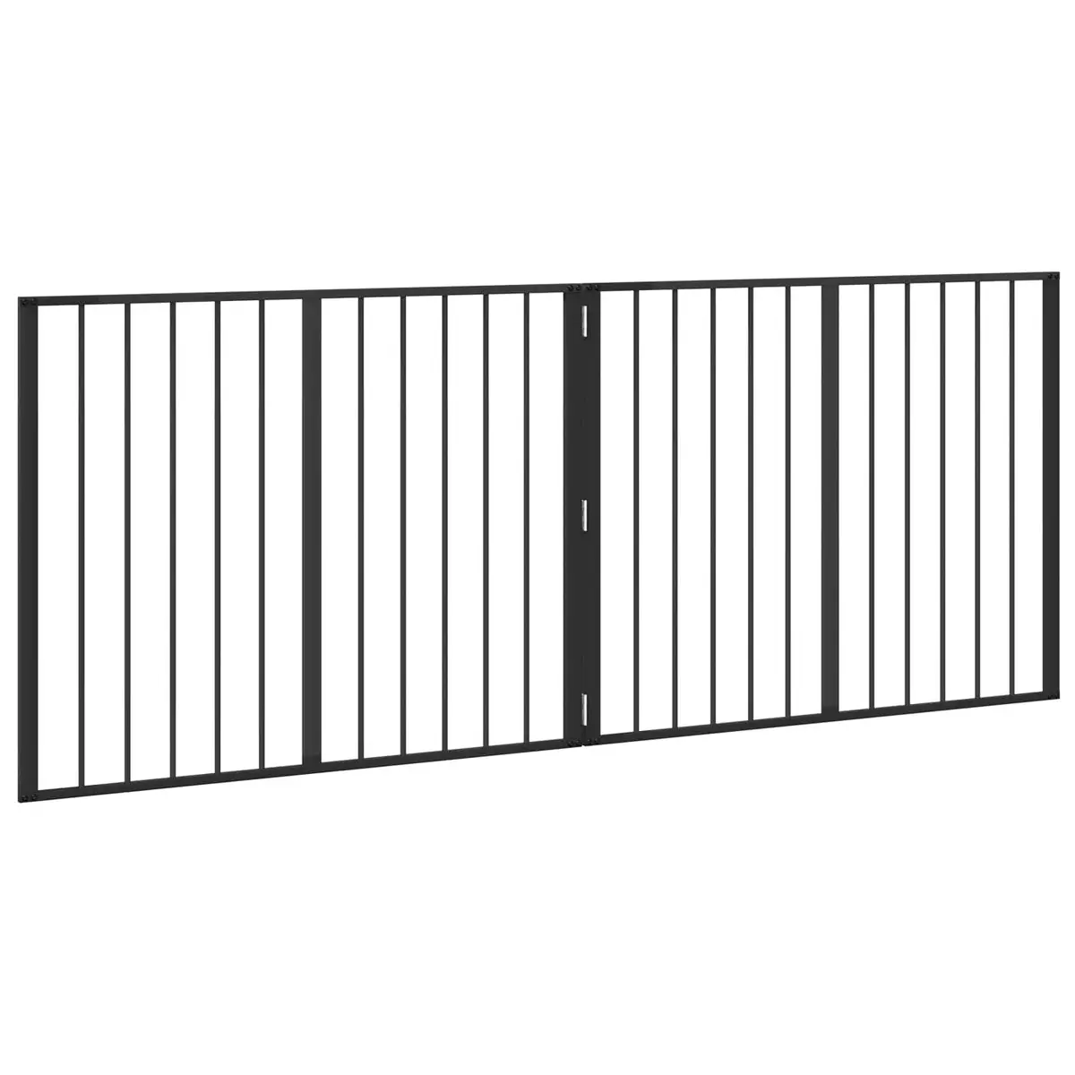 Dog Gate Metal Foldable 100 x 80 cm Black 2 Piece Indoor Enclosure Barrier