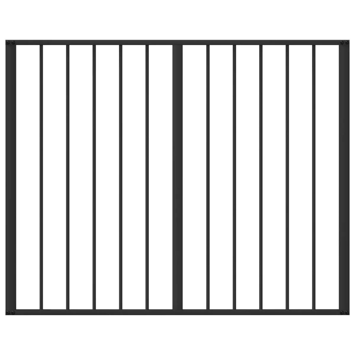 Dog Gate Metal Foldable 100 x 80 cm Black 2 Piece Indoor Enclosure Barrier
