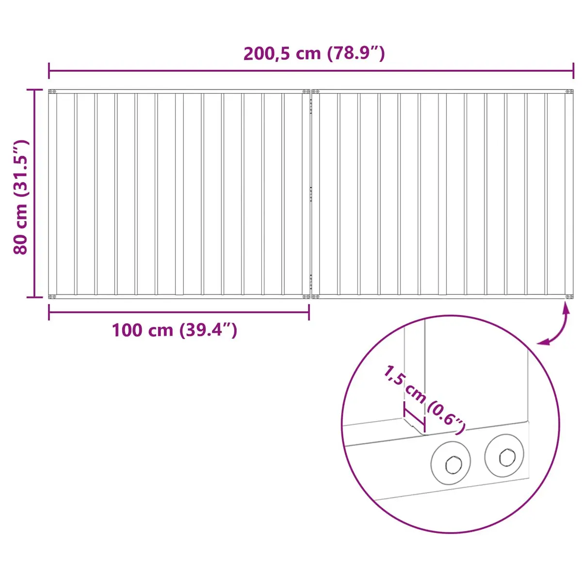 Dog Gate Metal Foldable 100 x 80 cm Black 2 Piece Indoor Enclosure Barrier
