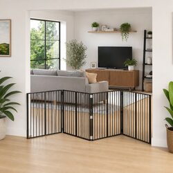Practical 4-Piece Dog Gate for Indoor Use