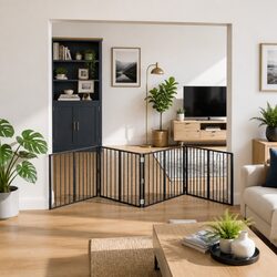 Practical 4-Panel Dog Gate for Indoor Use