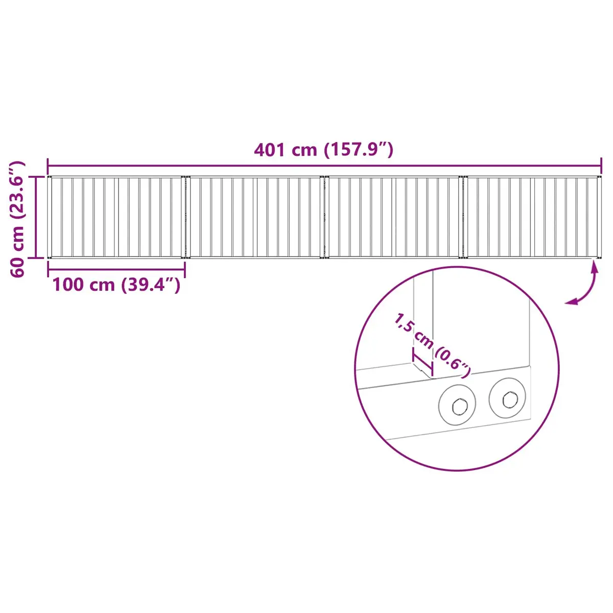 4-Panel Dog Gate for Indoor Use