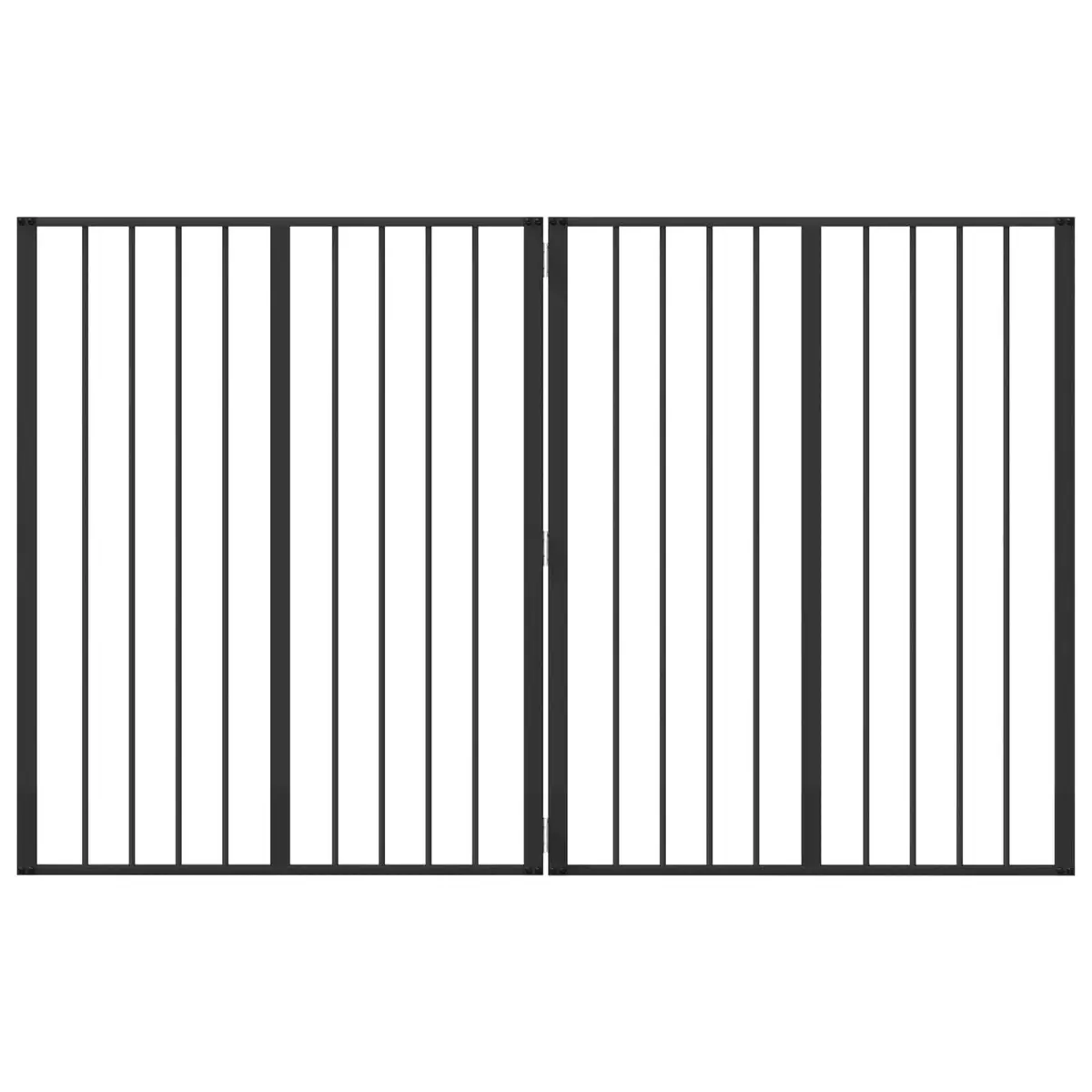 Dog Gate 2 pcs Black 80 x 100 cm Foldable Pet Enclosure Playpen Indoor Barrier