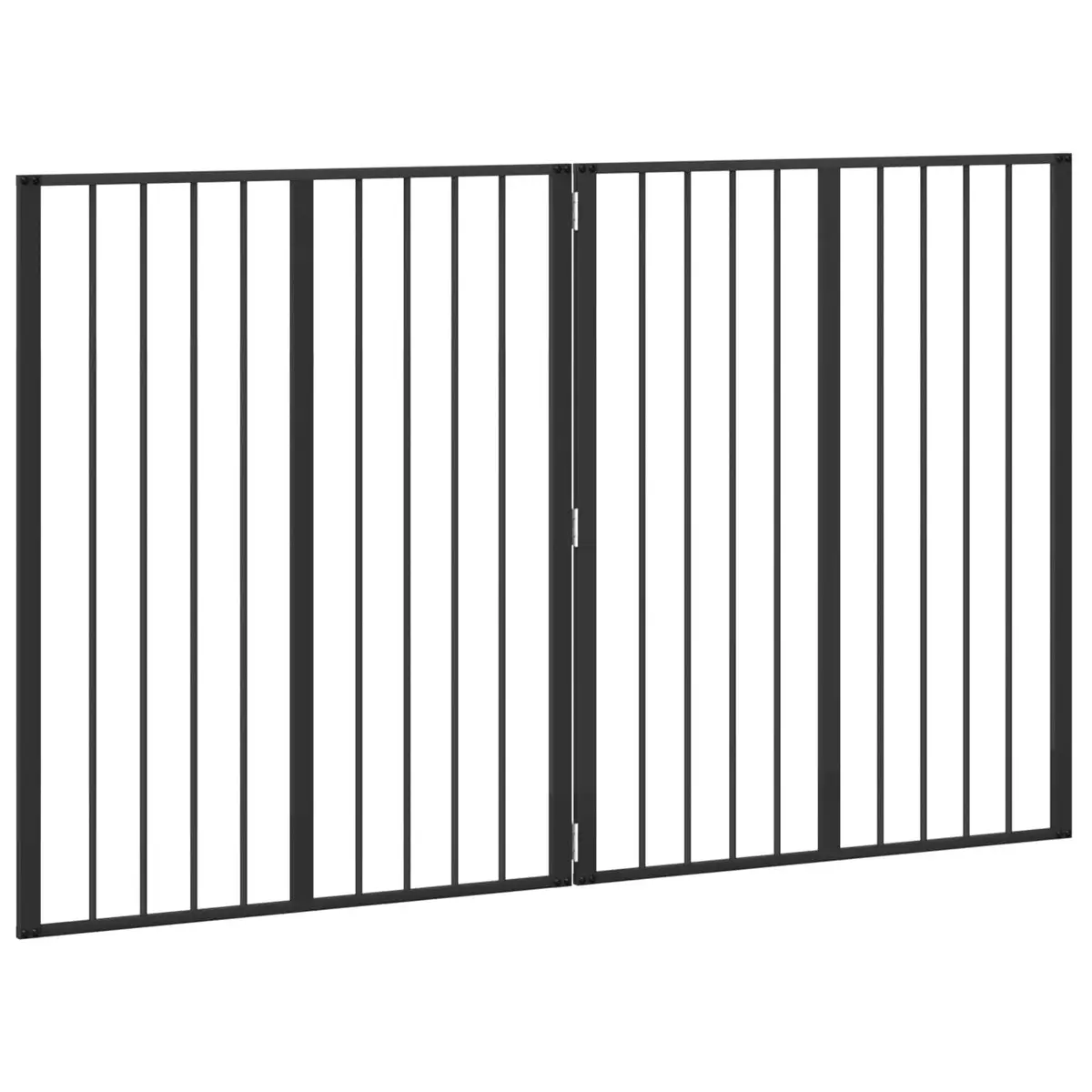 Dog Gate 2 pcs Black 80 x 100 cm Foldable Pet Enclosure Playpen Indoor Barrier
