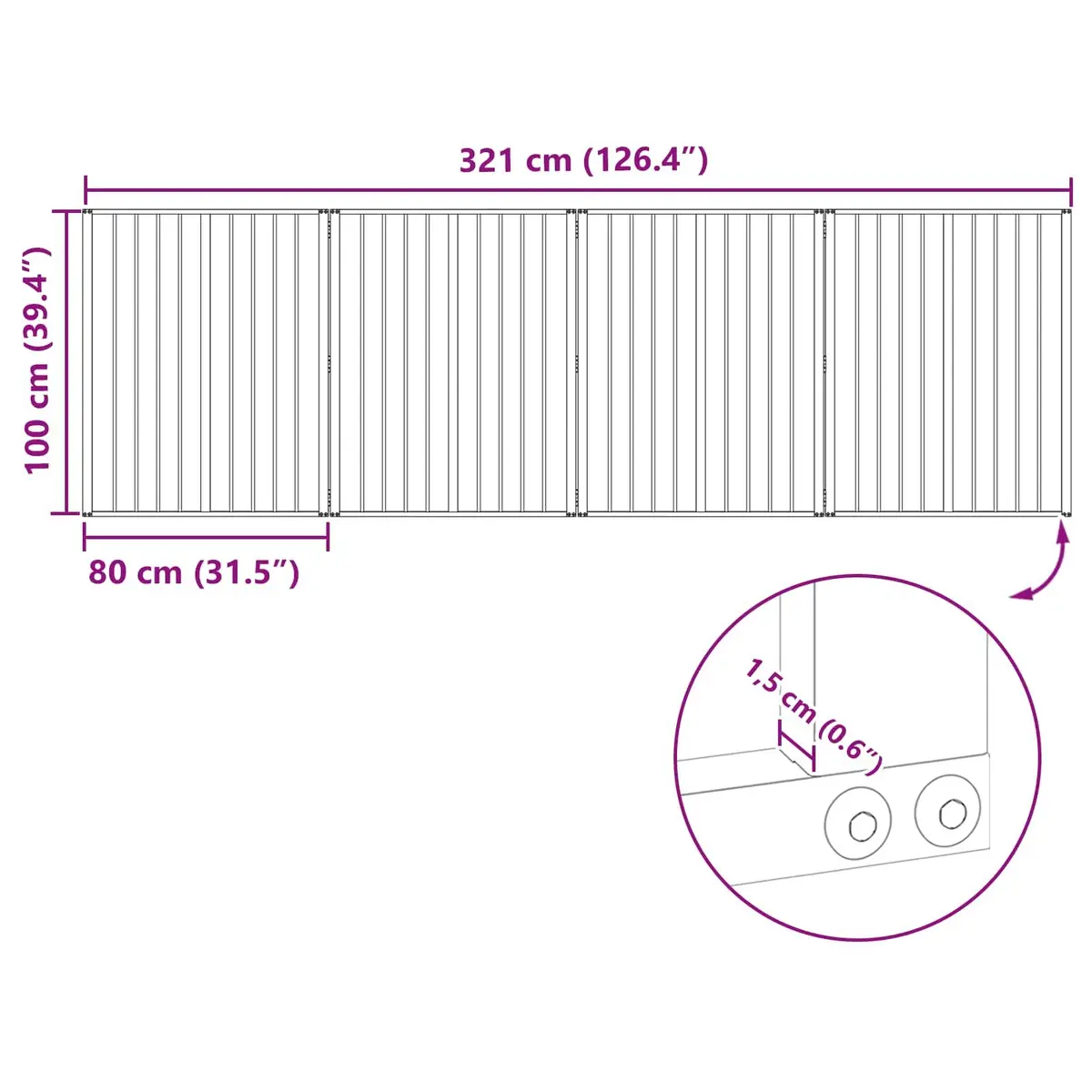 4-Panel Dog Gate for Home Use