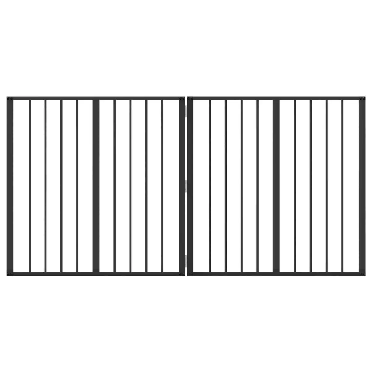 Indoor Dog Gate 2 pcs Black Foldable Pet Safety