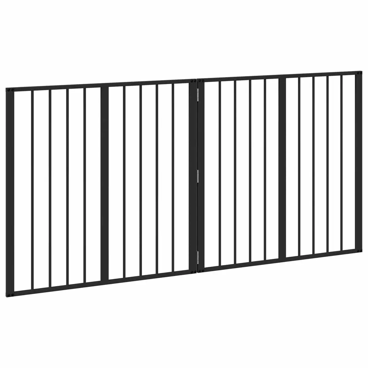 Indoor Dog Gate 2 pcs Black Foldable Pet Safety