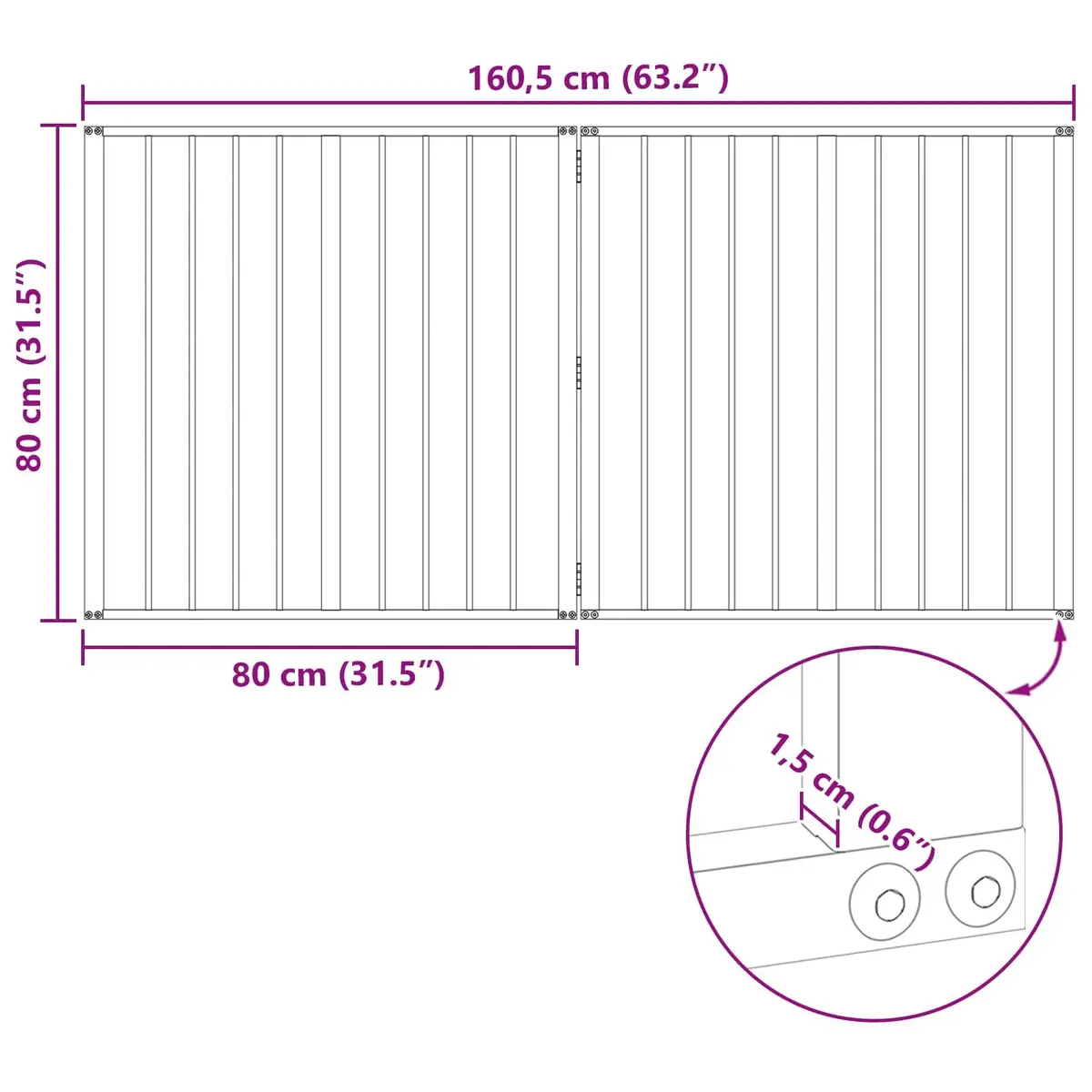 Indoor Dog Gate 2 pcs Black Foldable Pet Safety