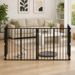 Practical Black Metal Dog Gate for Every Room