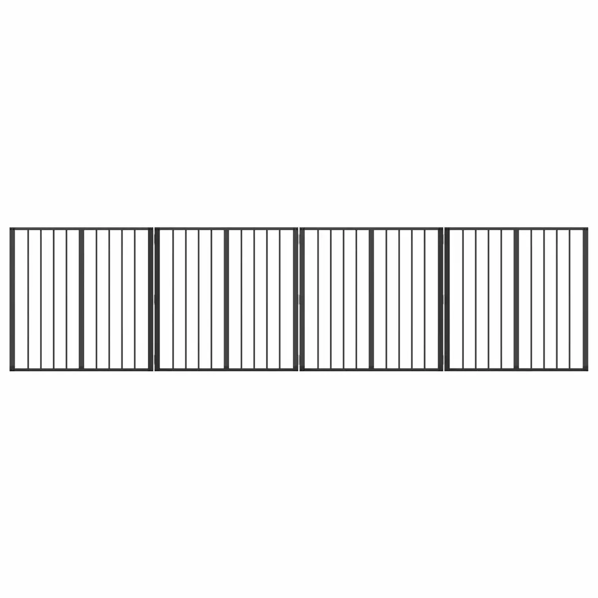 Dog Gate 4 pcs Black 80 x 80 cm Galvanised Steel Pet Fence Panel Puppy Playpen