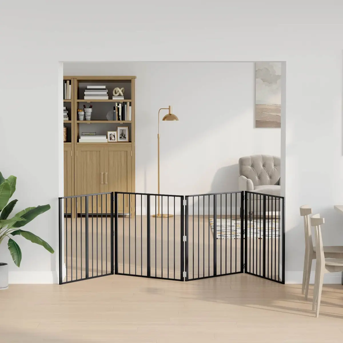 Dog Gate 4 pcs Black 80 x 80 cm Galvanised Steel Pet Fence Panel Puppy Playpen