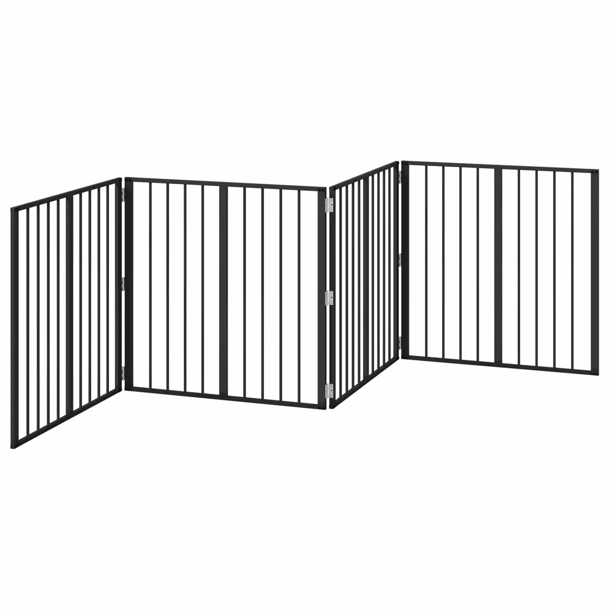 Dog Gate 4 pcs Black 80 x 80 cm Galvanised Steel Pet Fence Panel Puppy Playpen