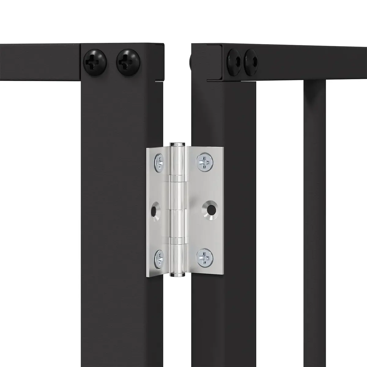 Dog Gate 4 pcs Black 80 x 80 cm Galvanised Steel Pet Fence Panel Puppy Playpen
