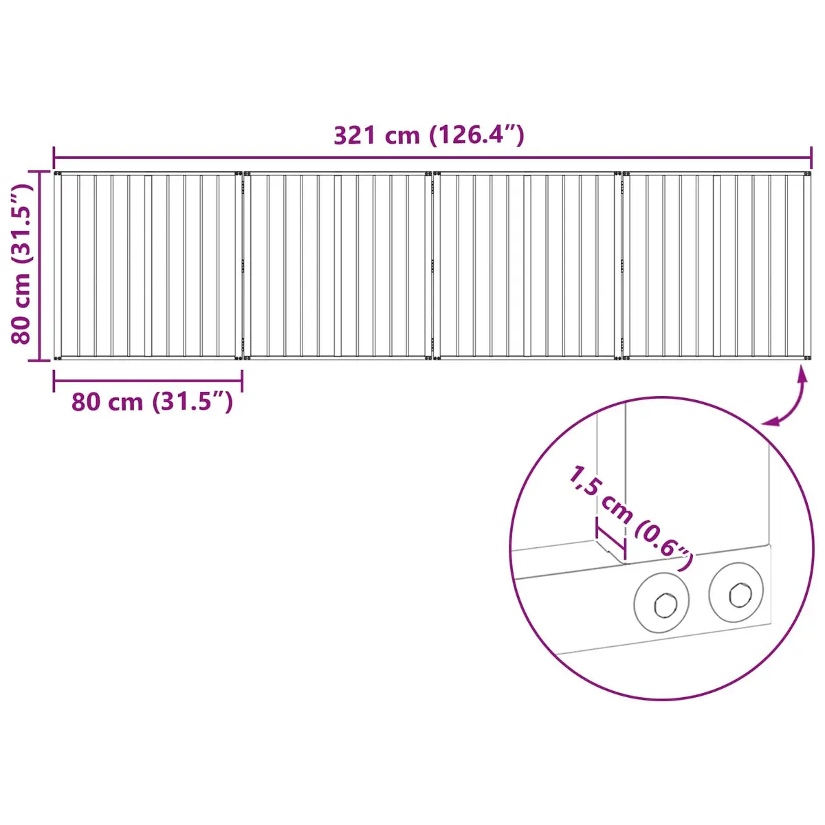 Dog Gate 4 pcs Black 80 x 80 cm Galvanised Steel Pet Fence Panel Puppy Playpen
