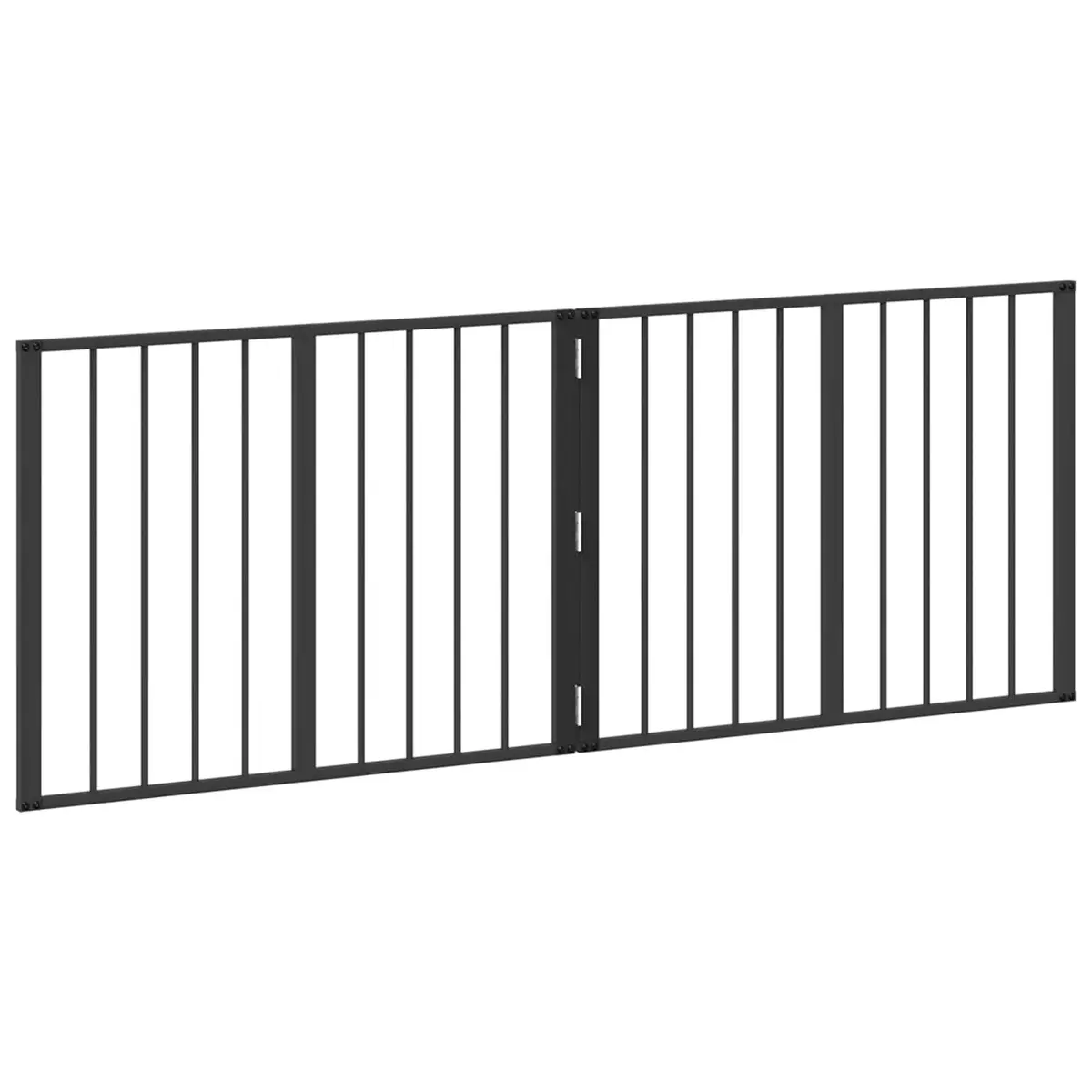 Dog Gate 2 pcs Black 80 x 60 cm Foldable Pet Enclosure Indoor Play Pen