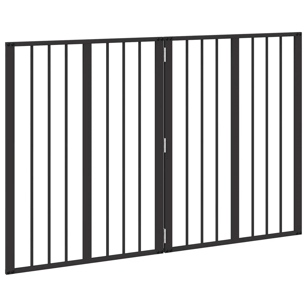 Dog Gate 2 pcs Black 60 x 80 cm Foldable Adjustable Pet Enclosure Indoor Pen