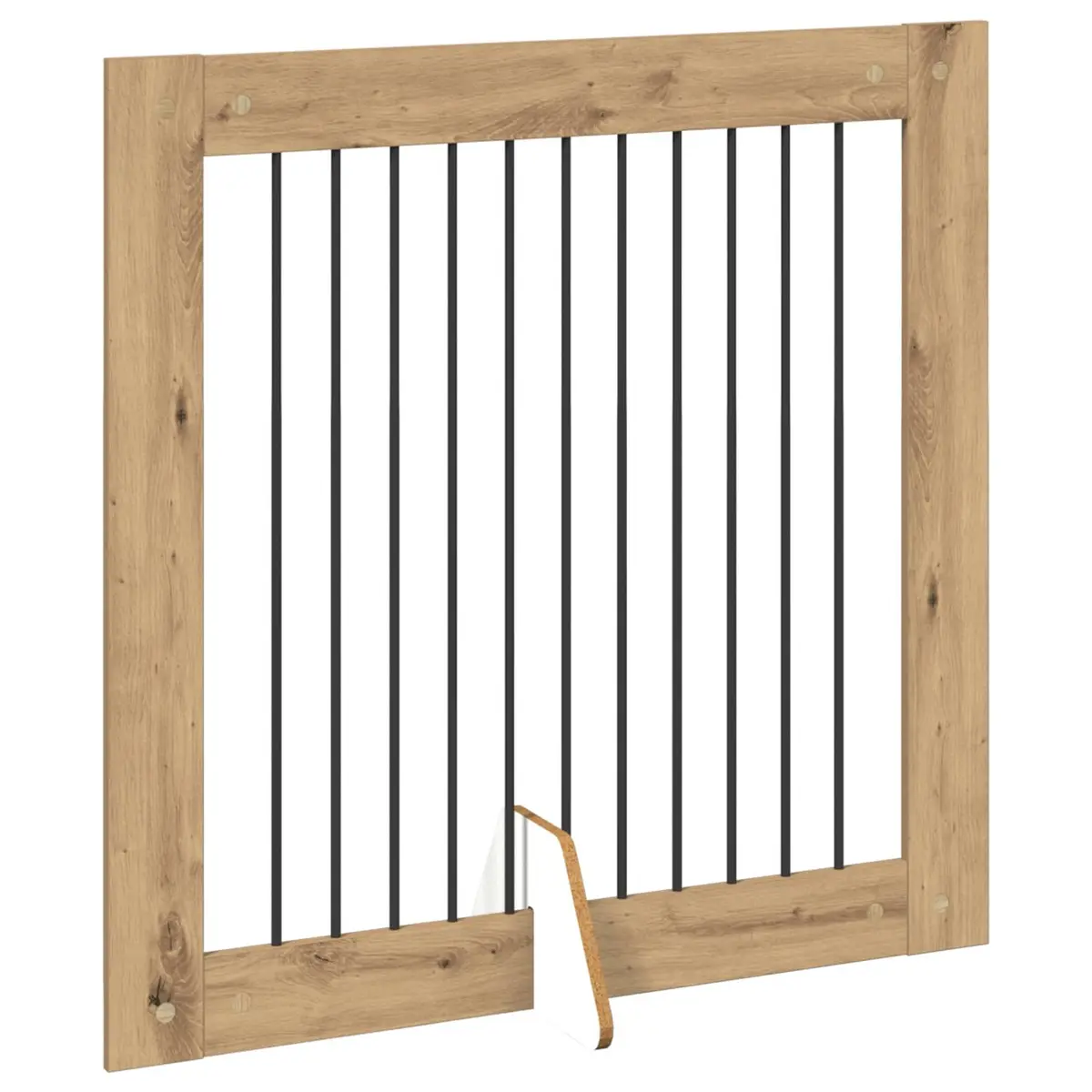 Foldable Dog Gate with Stands 2 pcs Brown Pet Fence Indoor Portable Containment