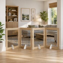 Practical Foldable Dog Gate for Your Home 401 cm Brown