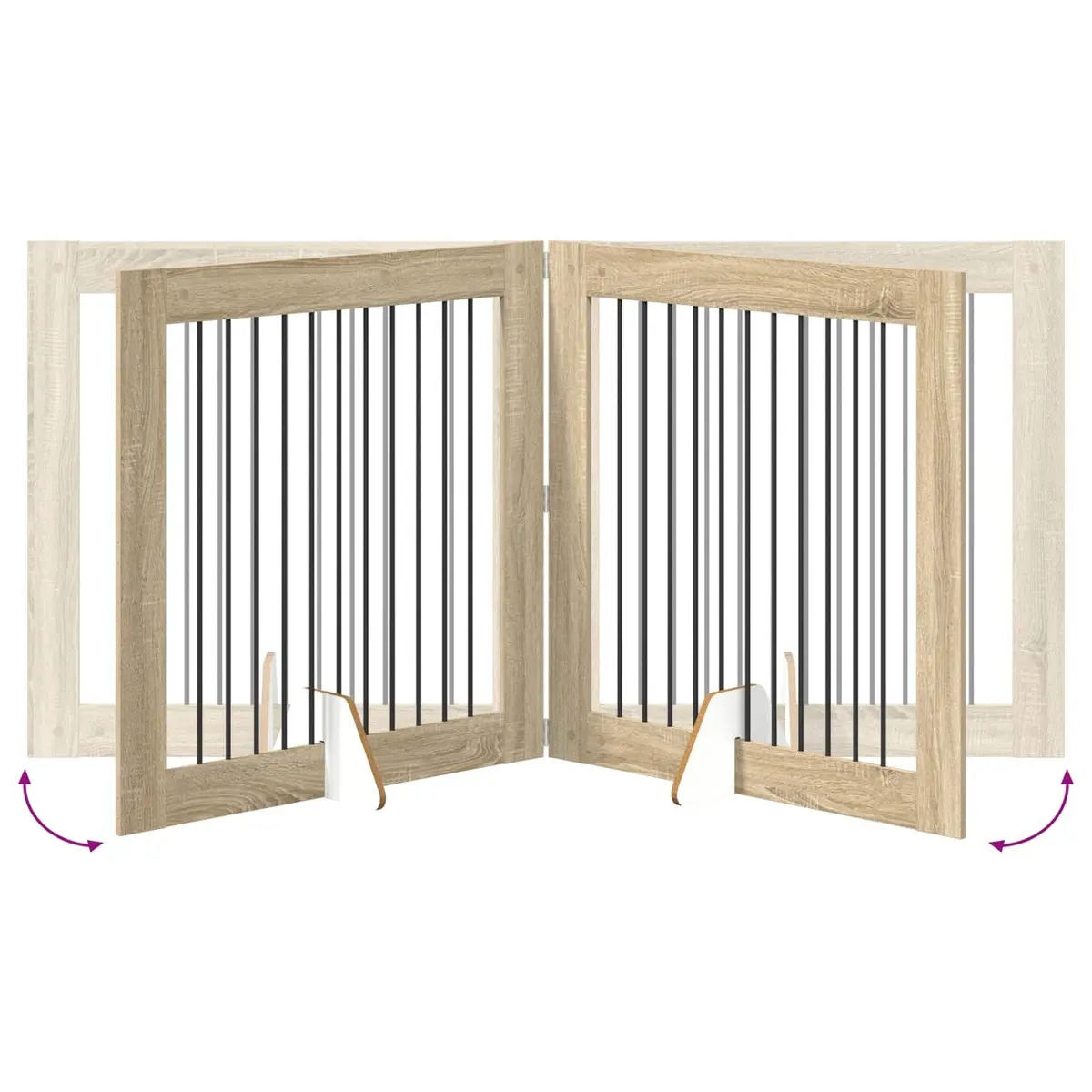 Foldable Pet Barrier Fence Indoor Dog Gate Sonoma Oak 401 cm Sturdy 4 Pieces