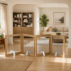Practical Foldable Metal Dog Gate for Home Use