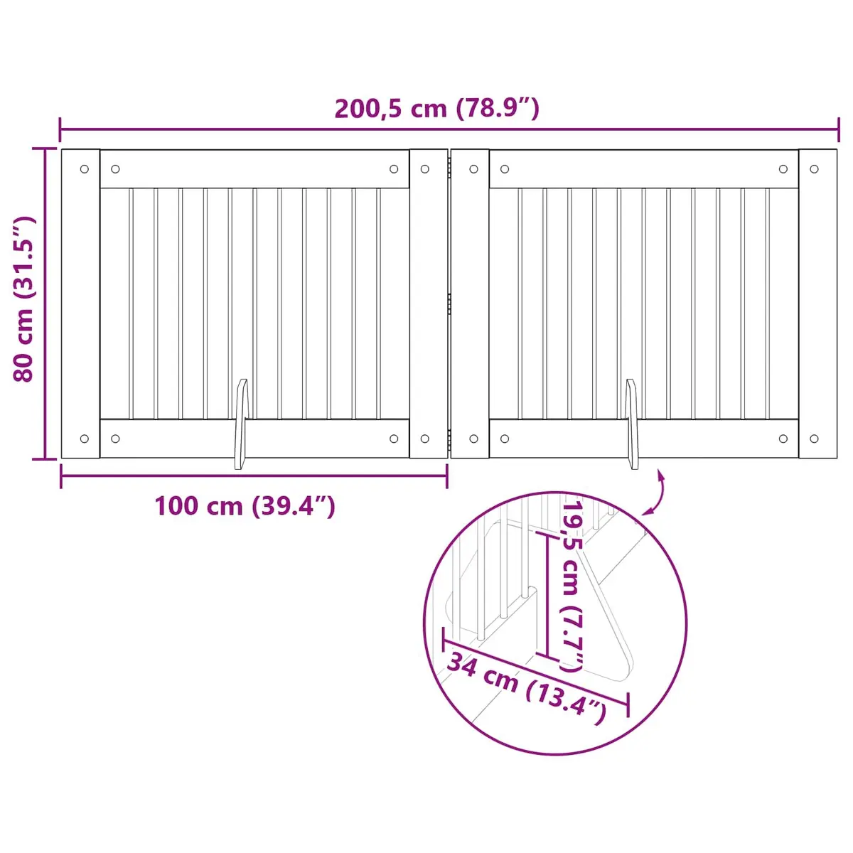 Indoor Dog Gate Set for Home Use, 2 pcs