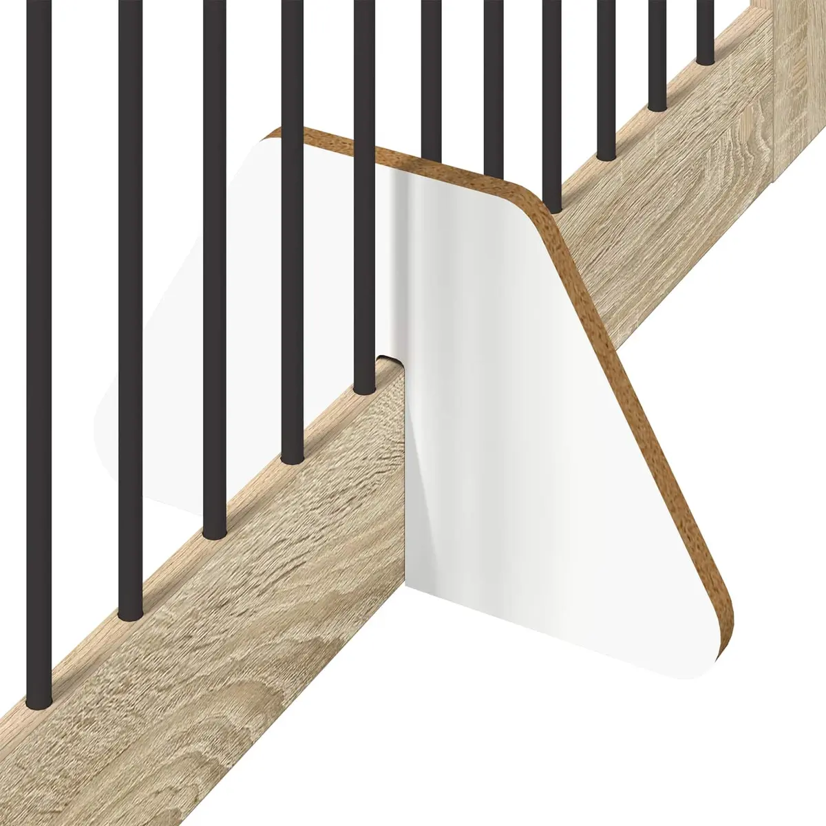 Foldable Dog Gate Indoor Pet Barrier Freestanding 4 pcs Engineered Wood Galvanized Steel Brown