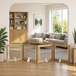 Practical 4-Panel Dog Gate for Convenient Indoor Use