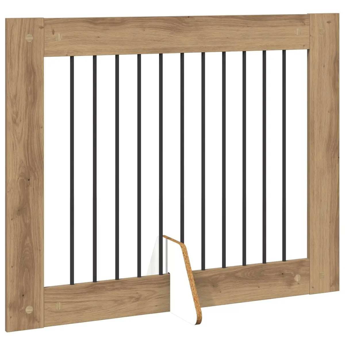 Foldable Dog Gate with Stands 4 pcs Freestanding Pet Barrier 401 cm Oak Colour