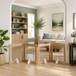 Practical Foldable Dog Gate with Stands for Home Use