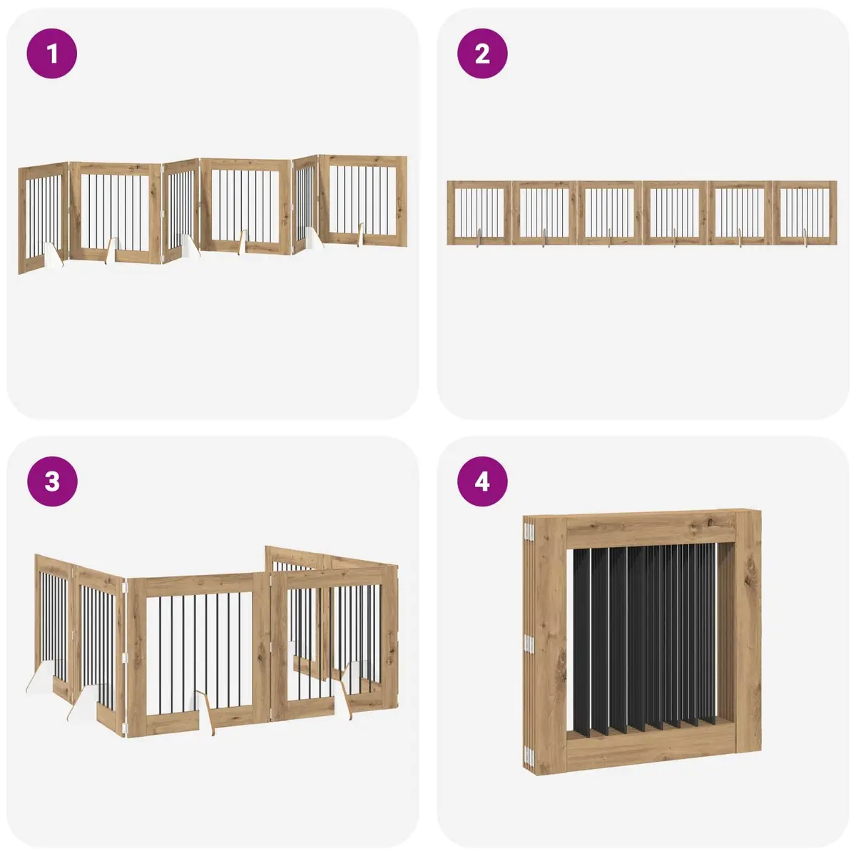 6-Panel Dog Gate for Home Use