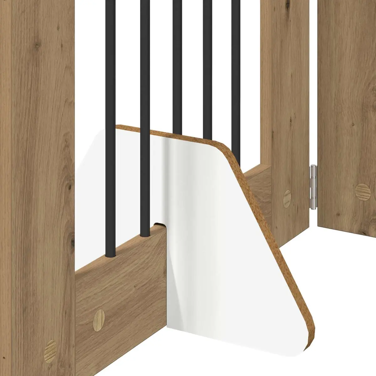 Dog Gate Pet Fence 2 Piece Galvanised Steel Brown 120.5cm Indoor Foldable Safety Barrier