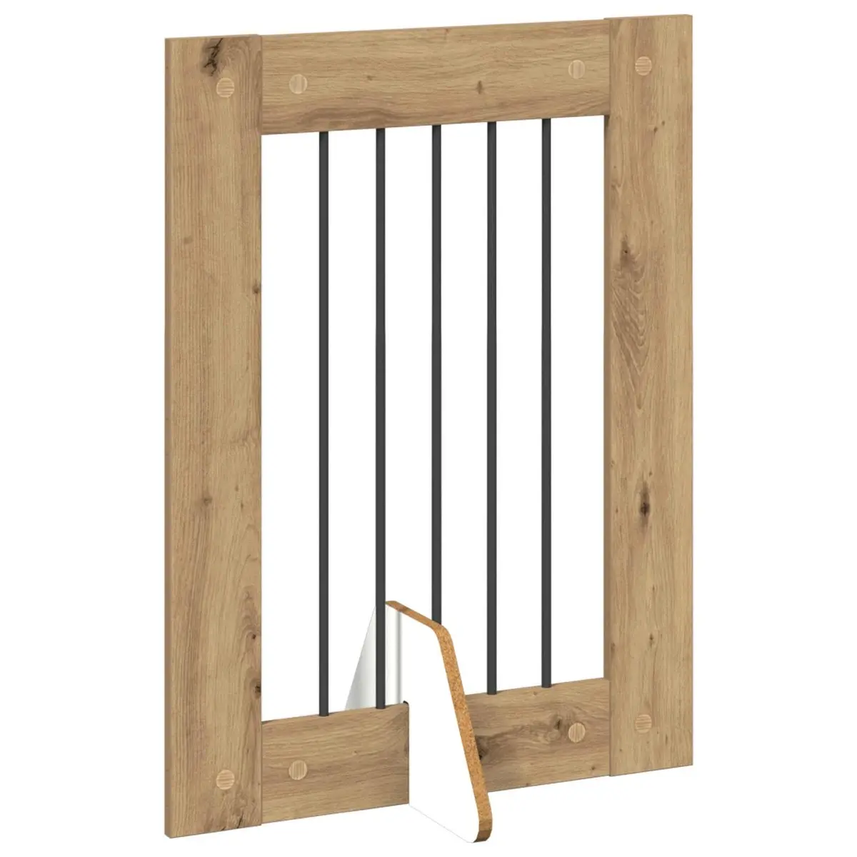 Foldable Dog Gate with Stands 4 pcs Freestanding Pet Barrier Oak 241 cm Brown