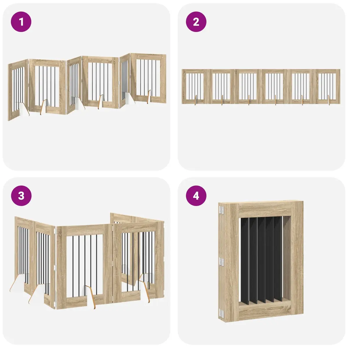 Indoor Pet Fence with 6 Foldable Panels