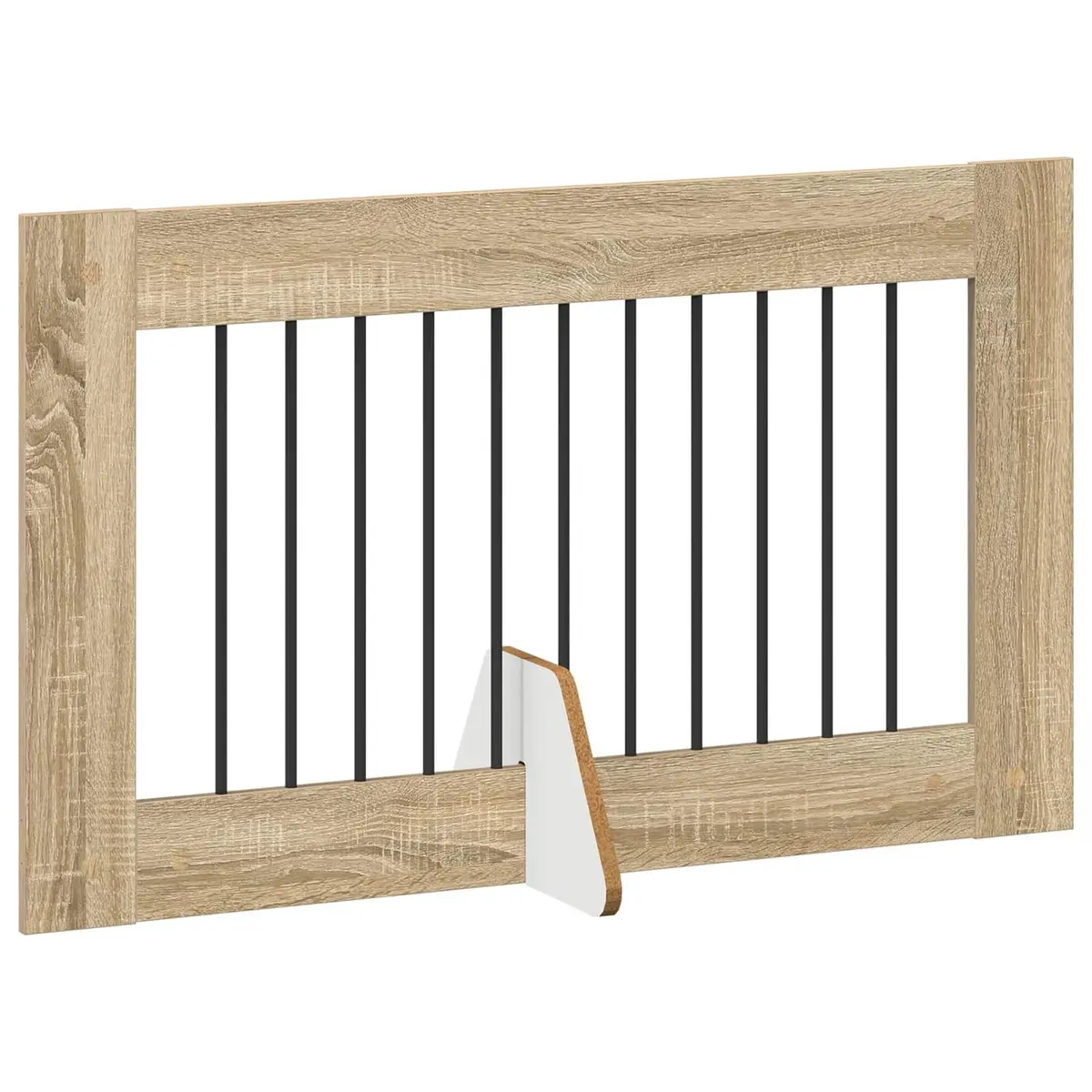 Foldable Dog Gate Galvanised Steel 2 Panel Brown Portable Pet Fence Indoor Containment