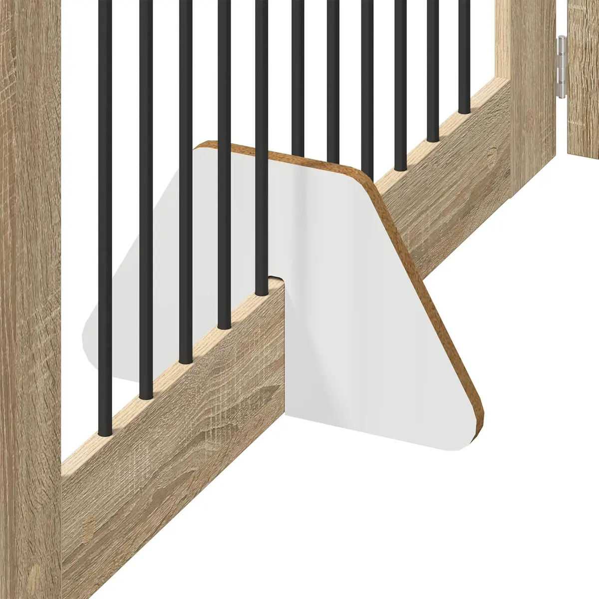 Foldable Dog Gate Metal 4 Piece Brown Galvanised Steel Indoor Portable