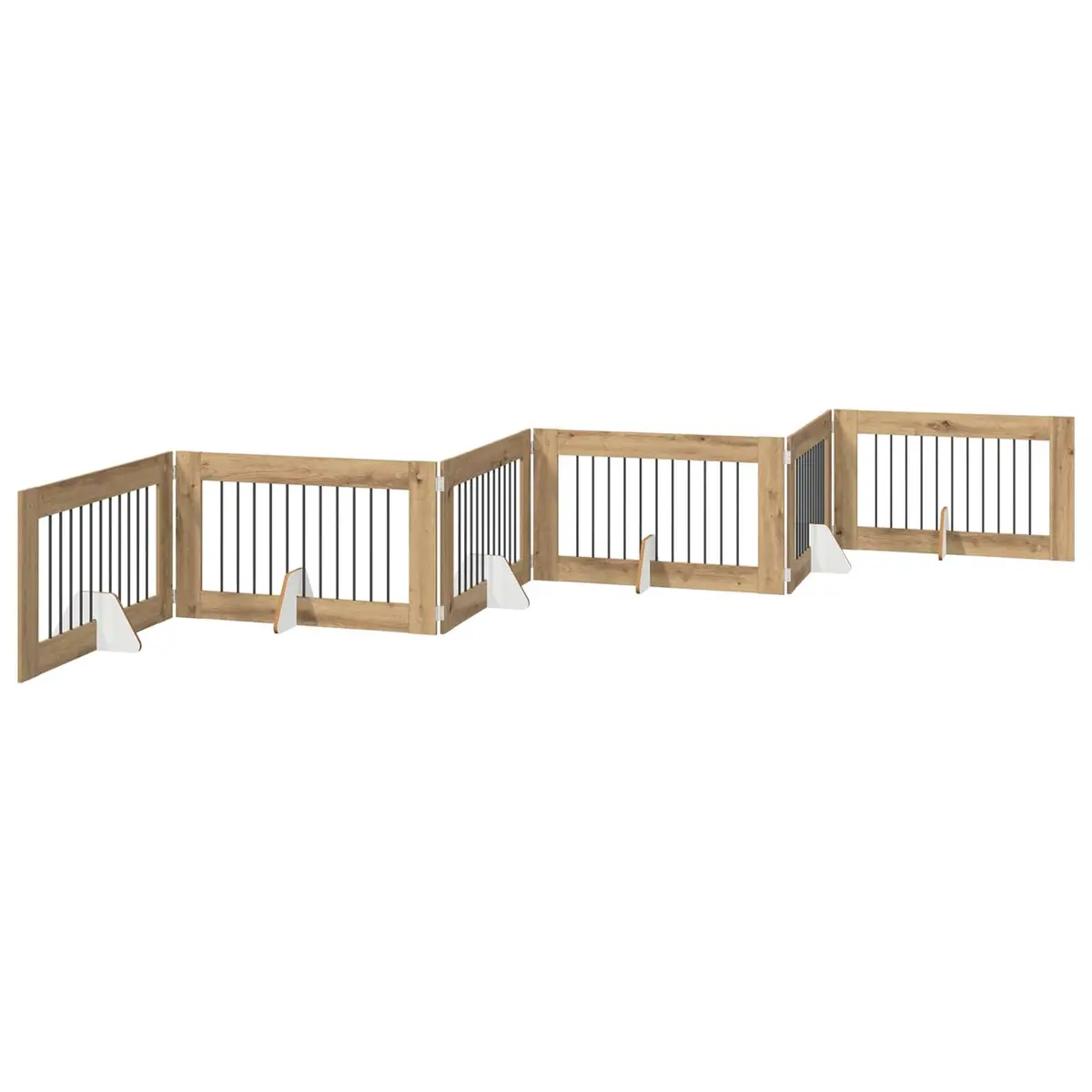 Brown Dog Gate with 6 Panels for Home Use