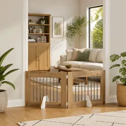 Versatile Foldable Dog Gate for Indoor Use - 2 pcs