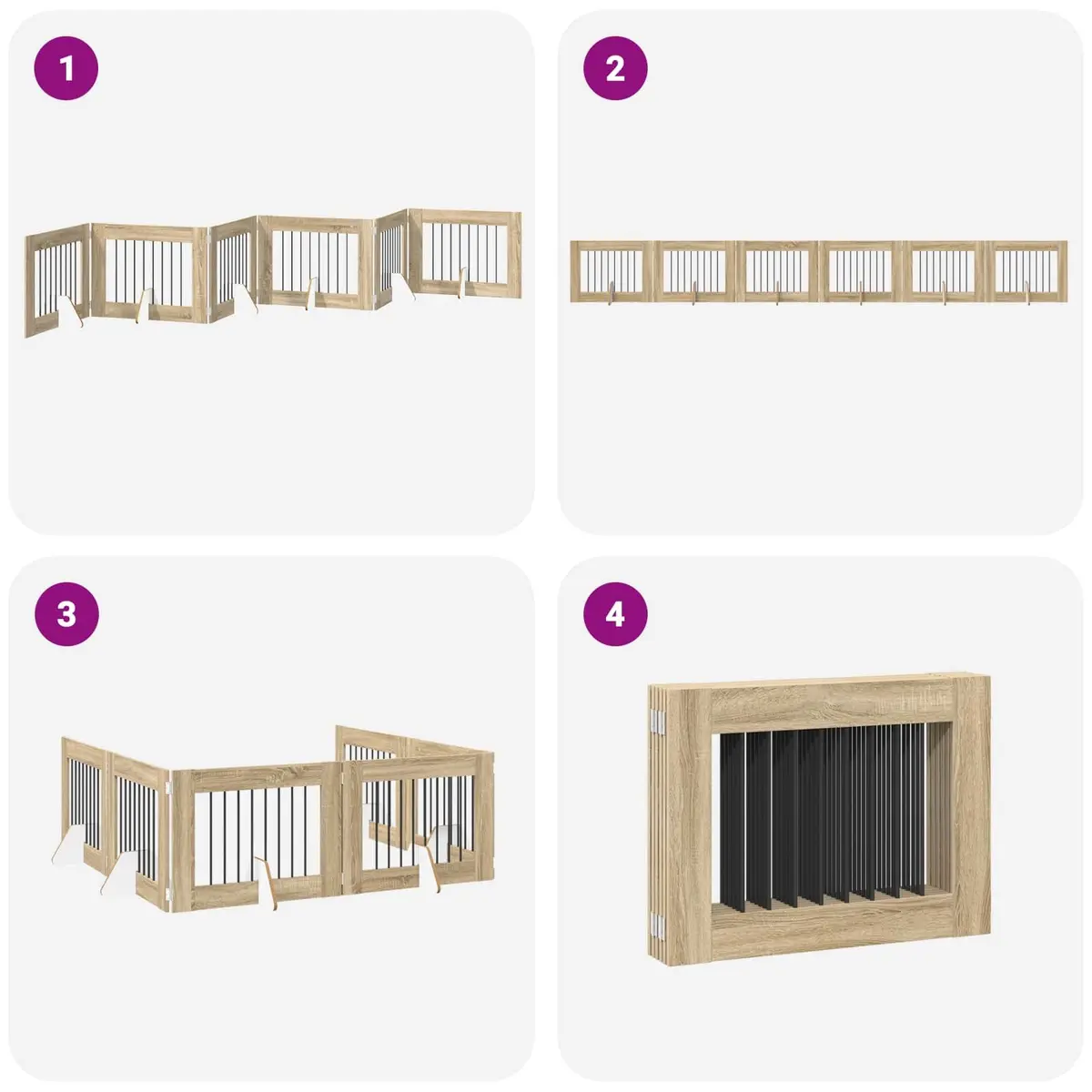 6-Panel Dog Gate for Various Home Spaces
