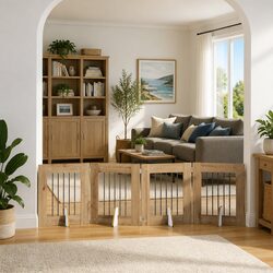 Practical 4-Panel Foldable Dog Gate for Home Use