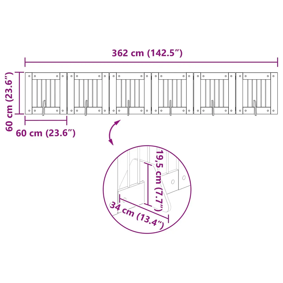 6-Panel Dog Gate for Home Use