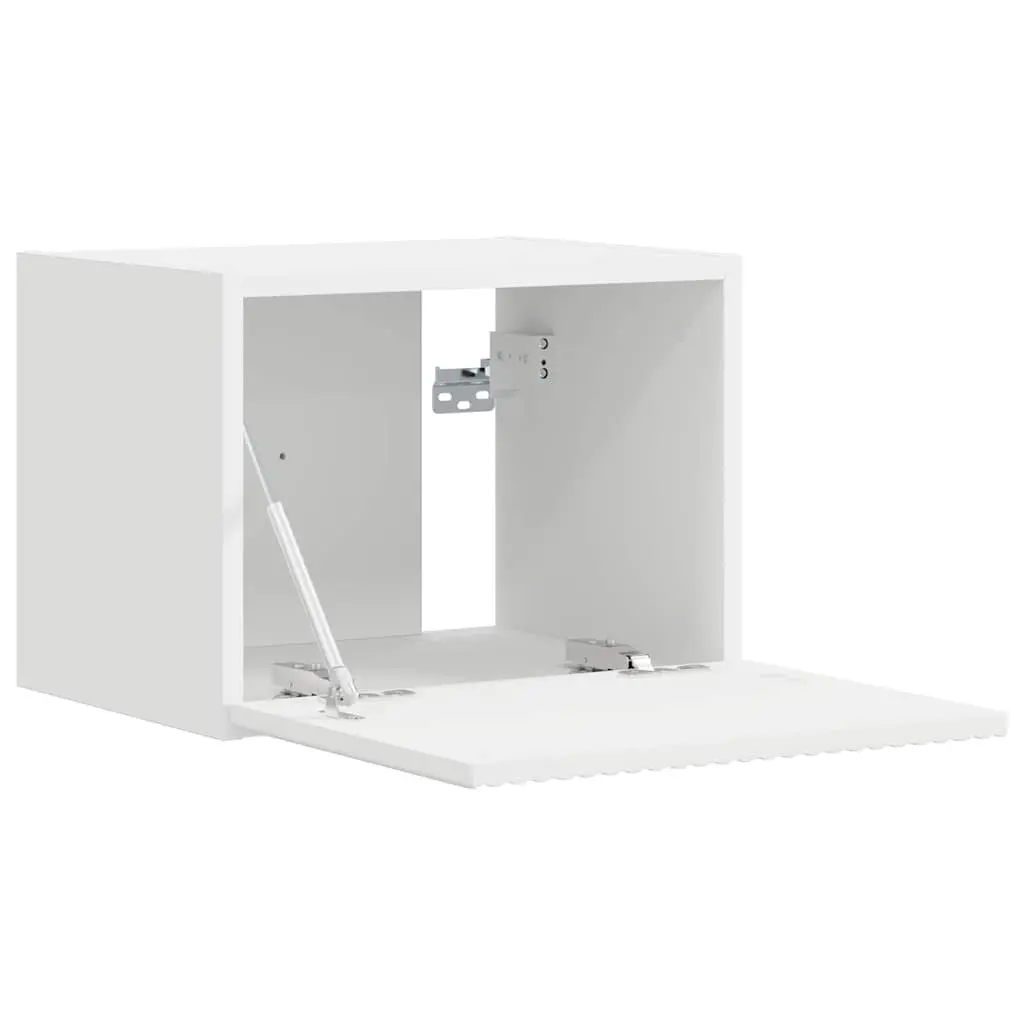TV Wall Cabinet Engineered Wood 39 x 31 x 29.5 cm White 2 Piece Modern Storage Unit Living Room Media Organiser
