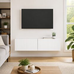 Versatile White TV Wall Cabinet Set for Your Home