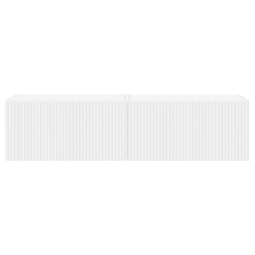 TV Wall Cabinet 2 Pieces White Modern Storage Unit Living Room Furniture