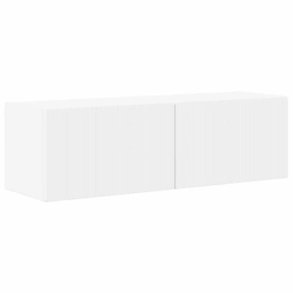 TV Wall Cabinet 2 pcs White Modern Living Room Media Storage Unit 98x31x29.5cm