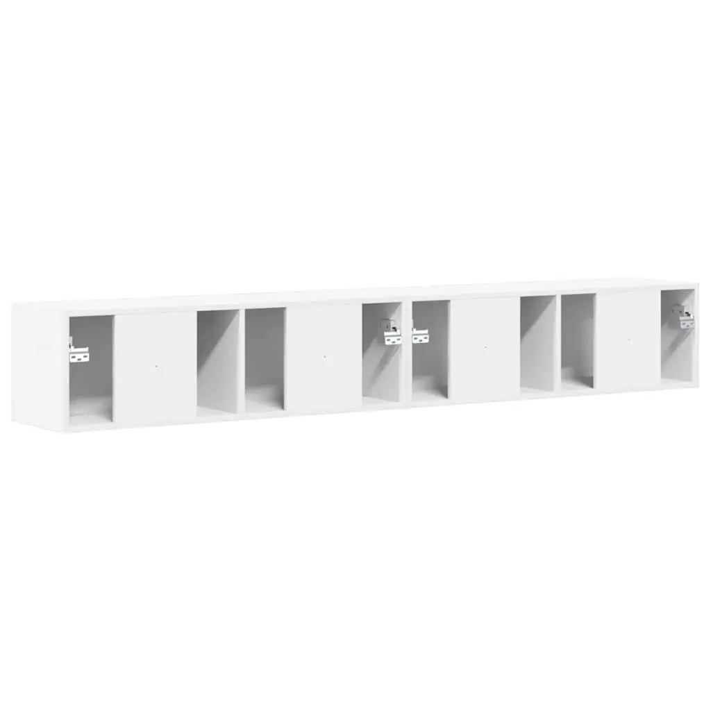 TV Wall Cabinet 2 pcs White Modern Living Room Media Storage Unit 98x31x29.5cm