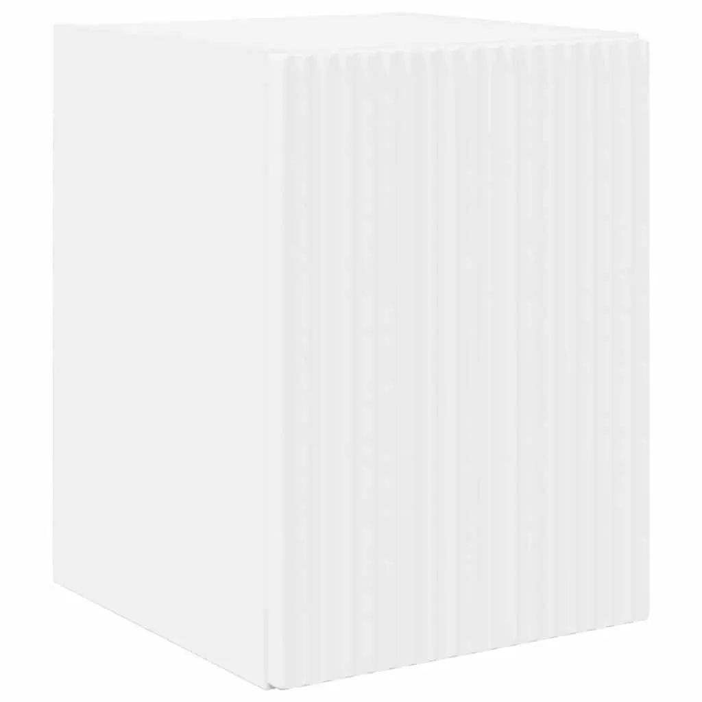 Wall-Mounted TV Cabinet Engineered Wood 30x31x40cm White Set of 2 Modern Storage Unit for Living Room